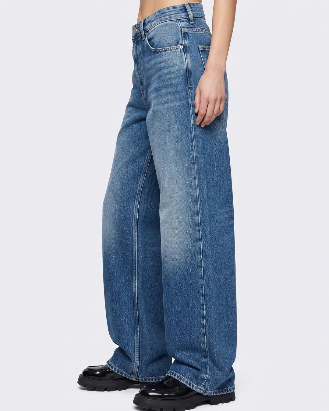Blue Circle Women Baggy Fit Blue Denim Jeans