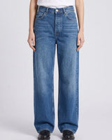 Pull And  Bear Women Baggy Fit Jeans Classic Dark Blue