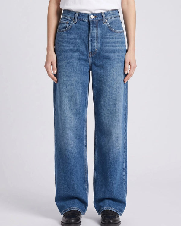 Pull And  Bear Women Baggy Fit Jeans Classic Dark Blue