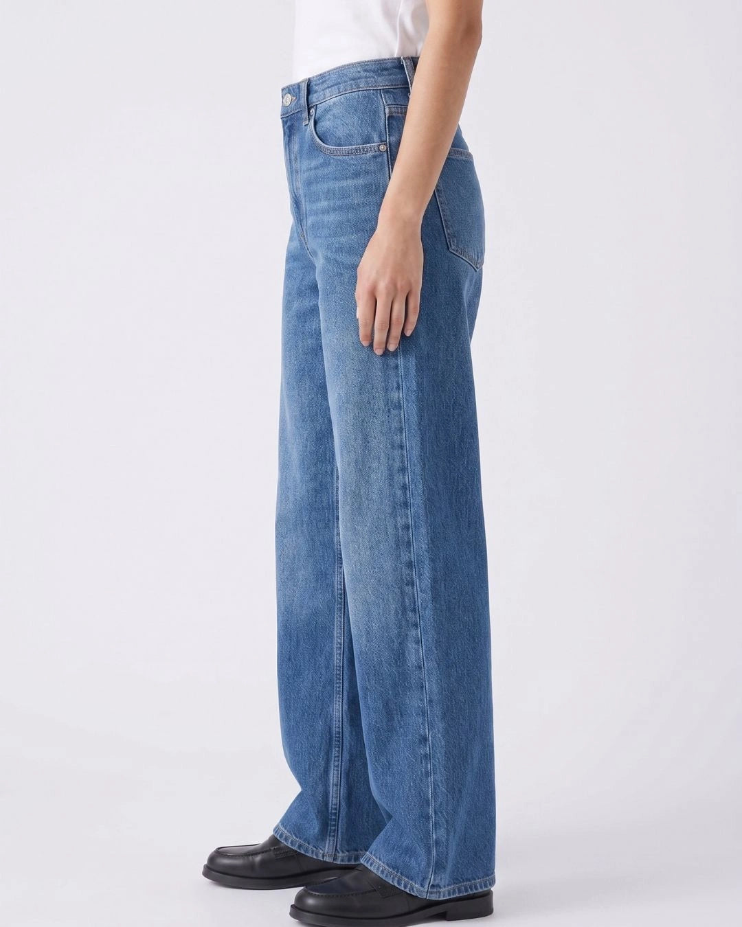 Pull And  Bear Women Baggy Fit Jeans Classic Dark Blue