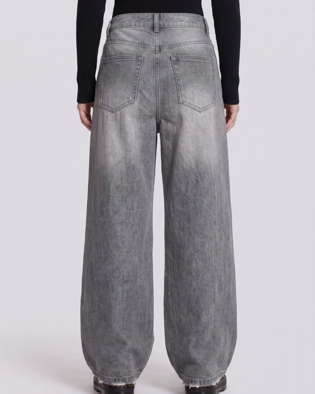 Pull And Bear Women Baggy Fit Jeans Faded Grey