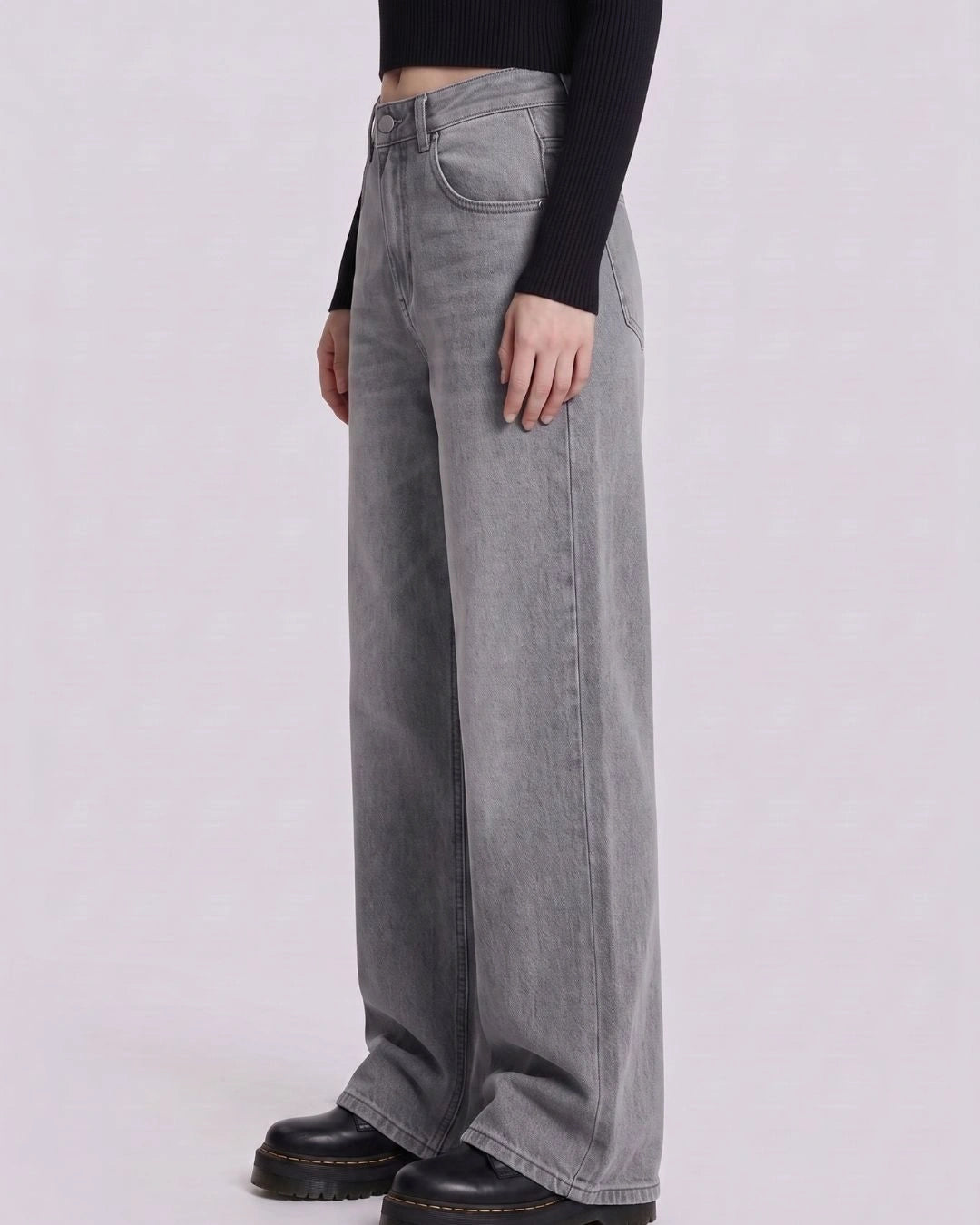 Pull And Bear Women Baggy Fit Jeans Faded Grey