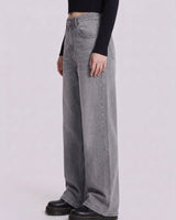 Pull And Bear Women Baggy Fit Jeans Faded Grey