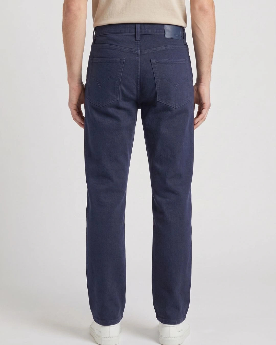 Men Relaxed Loose Fit Cross Pocket Jeans Deep Ocean Blue
