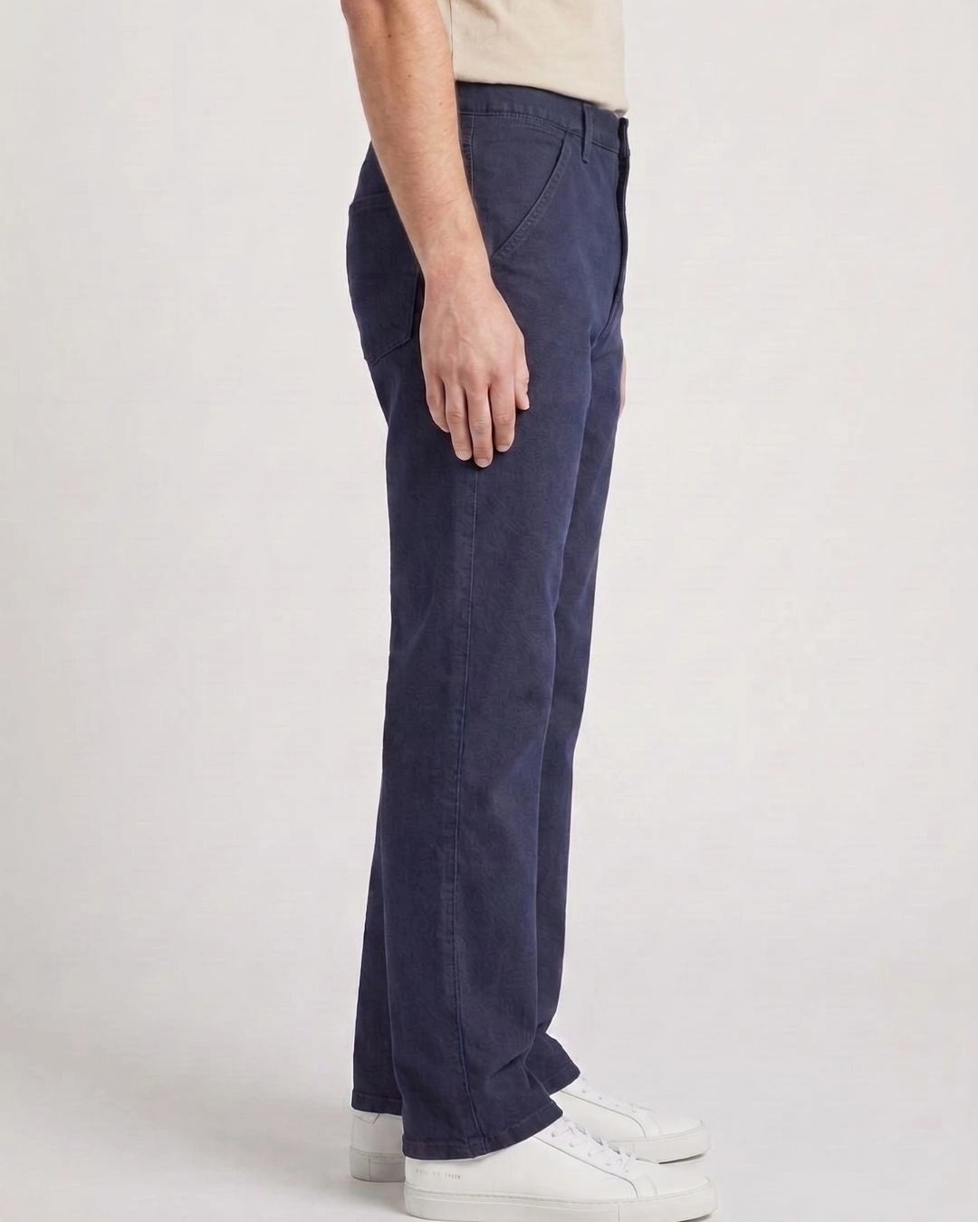 Men Relaxed Loose Fit Cross Pocket Jeans Deep Ocean Blue
