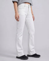 Blind Date White Flared Regular Fit Denim Jeans