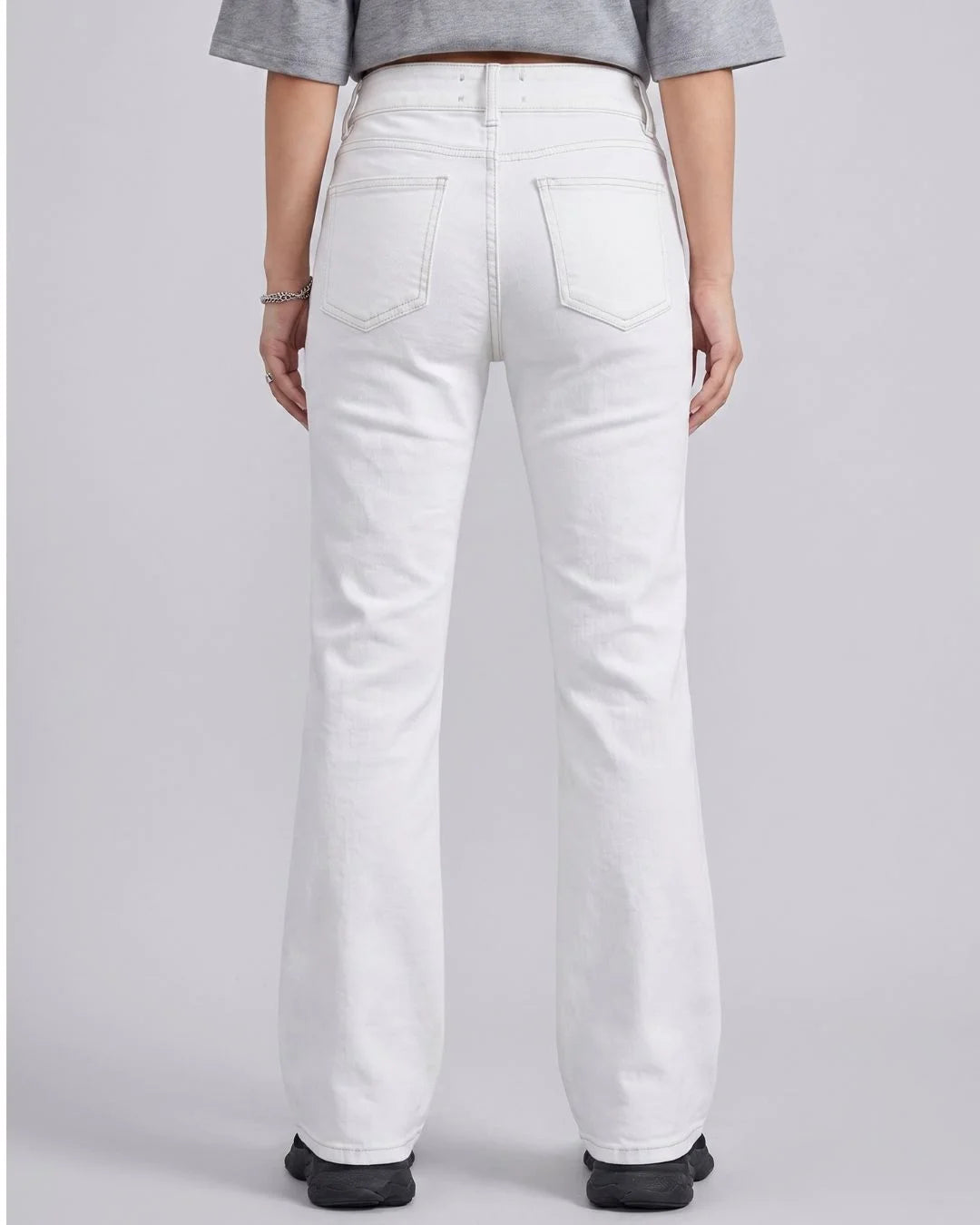 Blind Date White Flared Regular Fit Denim Jeans