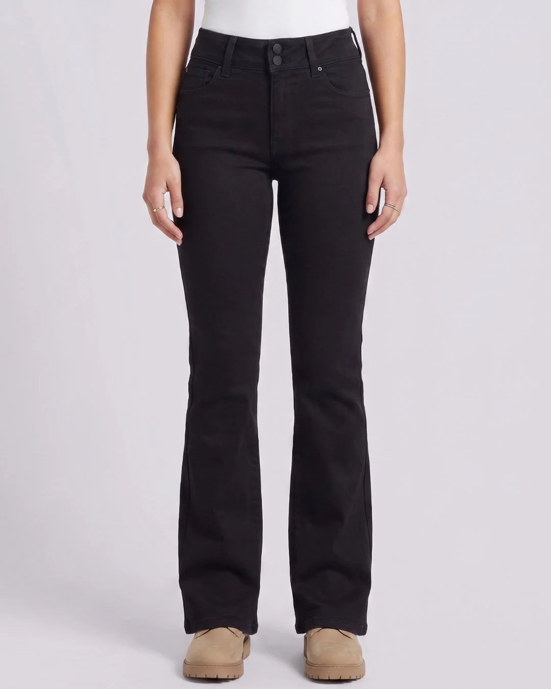 Women Jet Black High Waist Bootcut Jeans