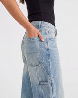 Women Aeropostal Light Wash Super Baggy Carpenter Jeans