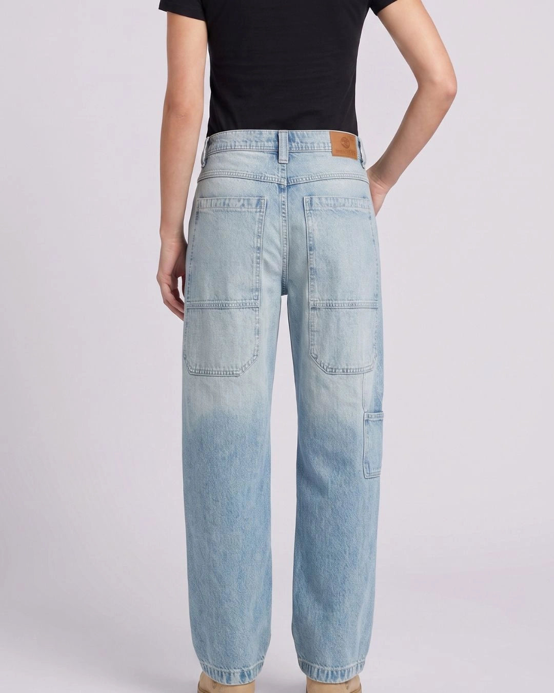 Women Aeropostal Light Wash Super Baggy Carpenter Jeans