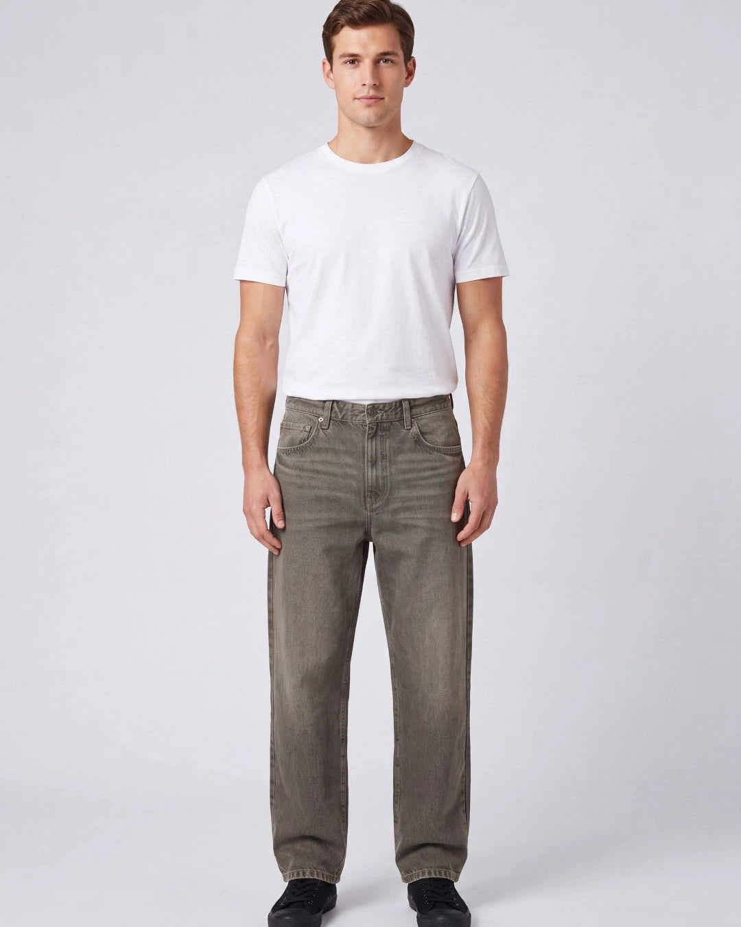 Men Baggy Fit Black Gold Denim Jeans