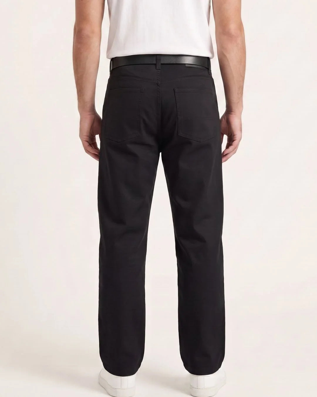 Men Relaxed Loose Fit Cross Pocket Denim Jeans Jet Black