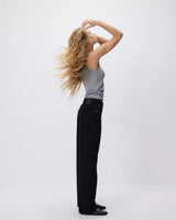 Womens Berral High Waisted Baggy Fit Jeans Black Color