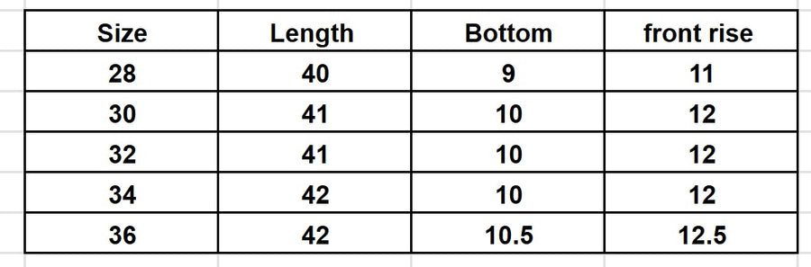 Size Chart