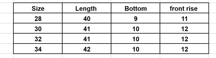 Size Chart