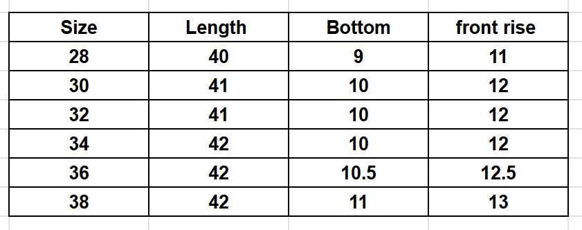 Size Chart