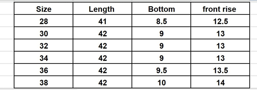 Size Chart