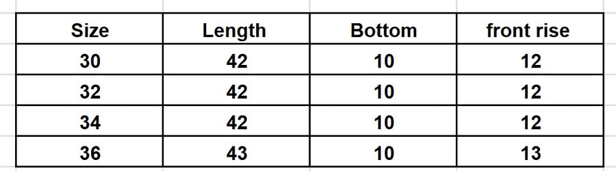 Size Chart