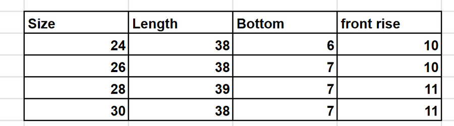 Size Chart