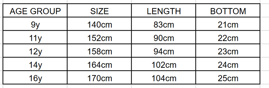 Size Chart