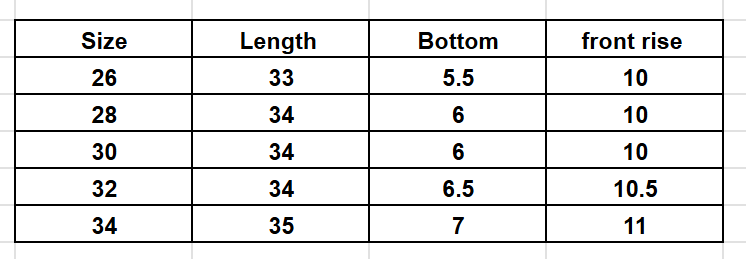 Size Chart