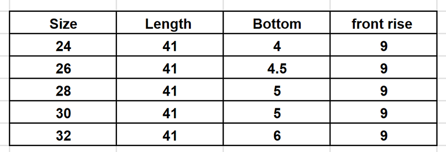 Size Chart