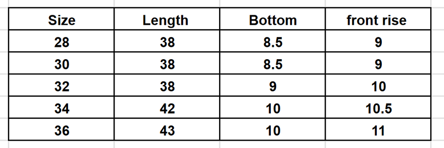 Size Chart