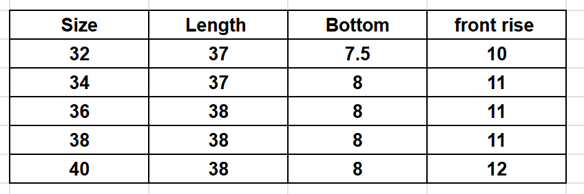 Size Chart