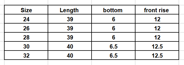 Size Chart