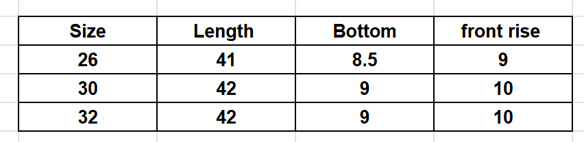 Size Chart