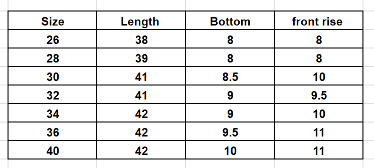 Size Chart