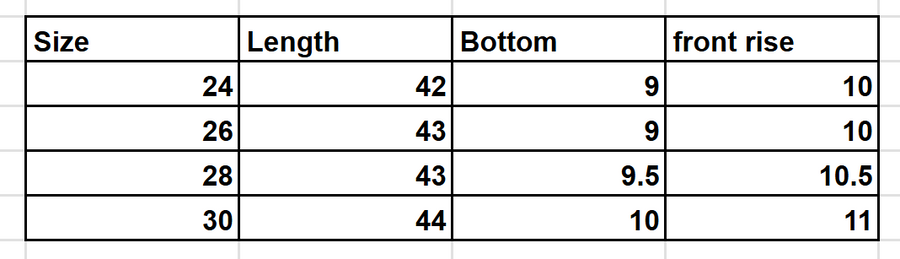 Size Chart