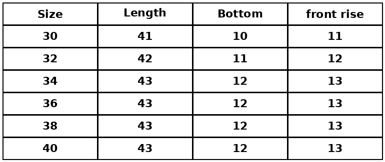 Size Chart