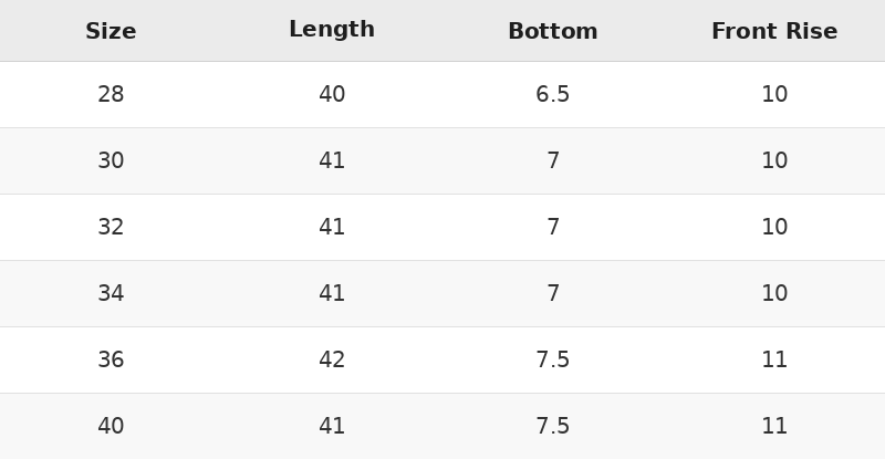Size Chart