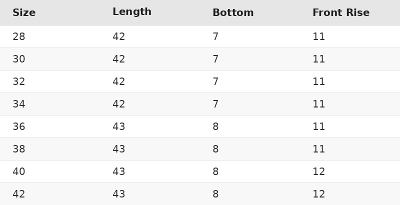 Size Chart