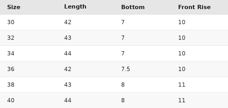 Size Chart