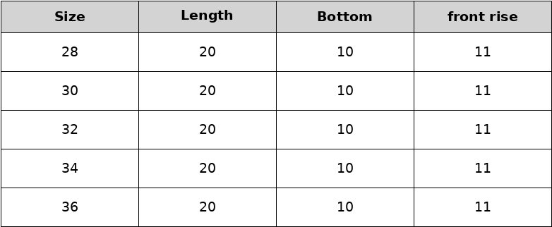 Size Chart