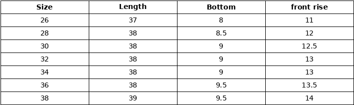 Size Chart