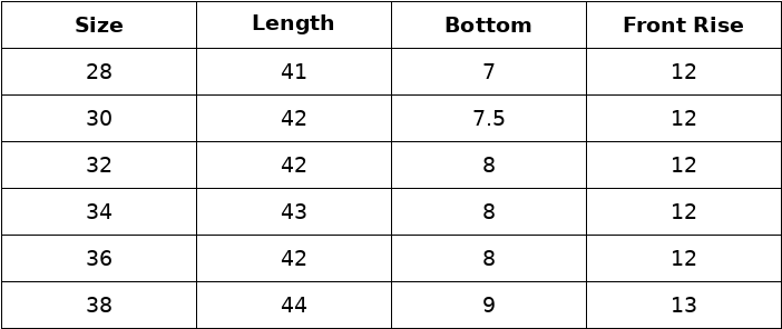 Size Chart