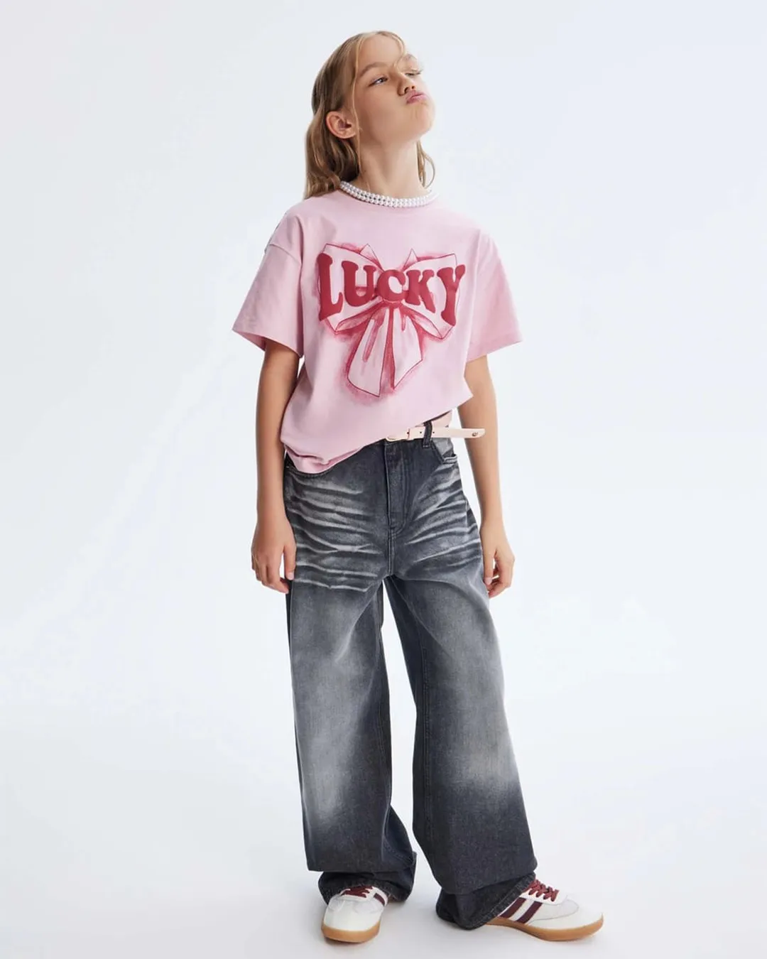 Gloria Jeans Black Spray Wide Leg Denim