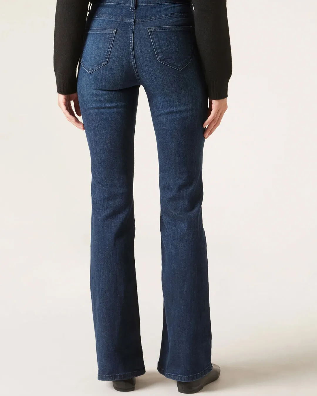 Calzedonia Women's Dark Blue Flared Stretch Jeans - Image 5