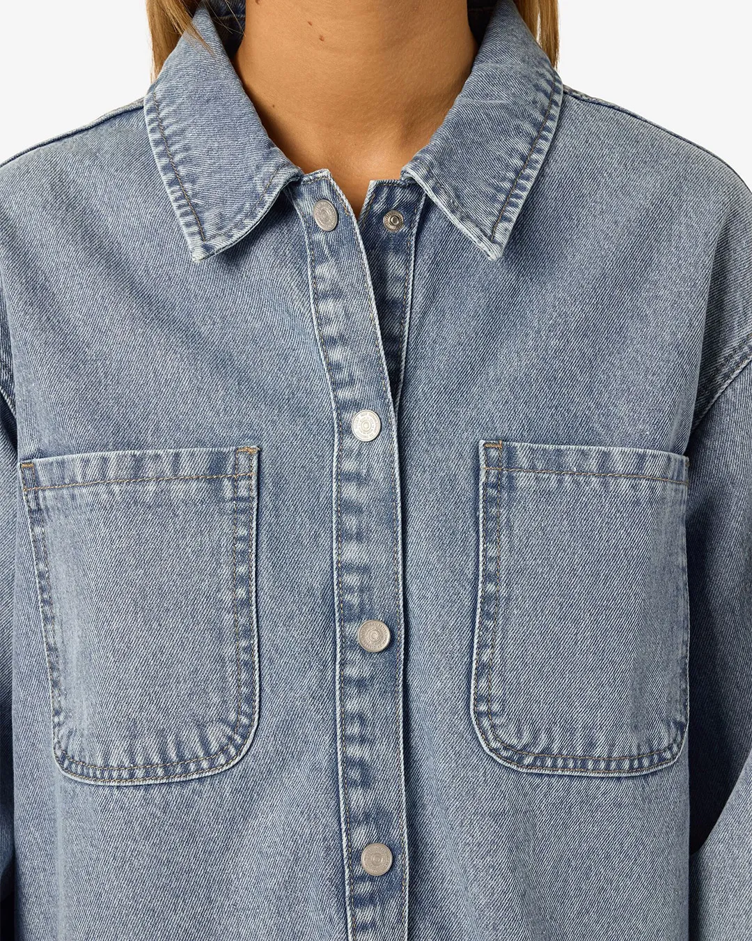 Noisy May Women's Oversized Denim Shacket - Image 3
