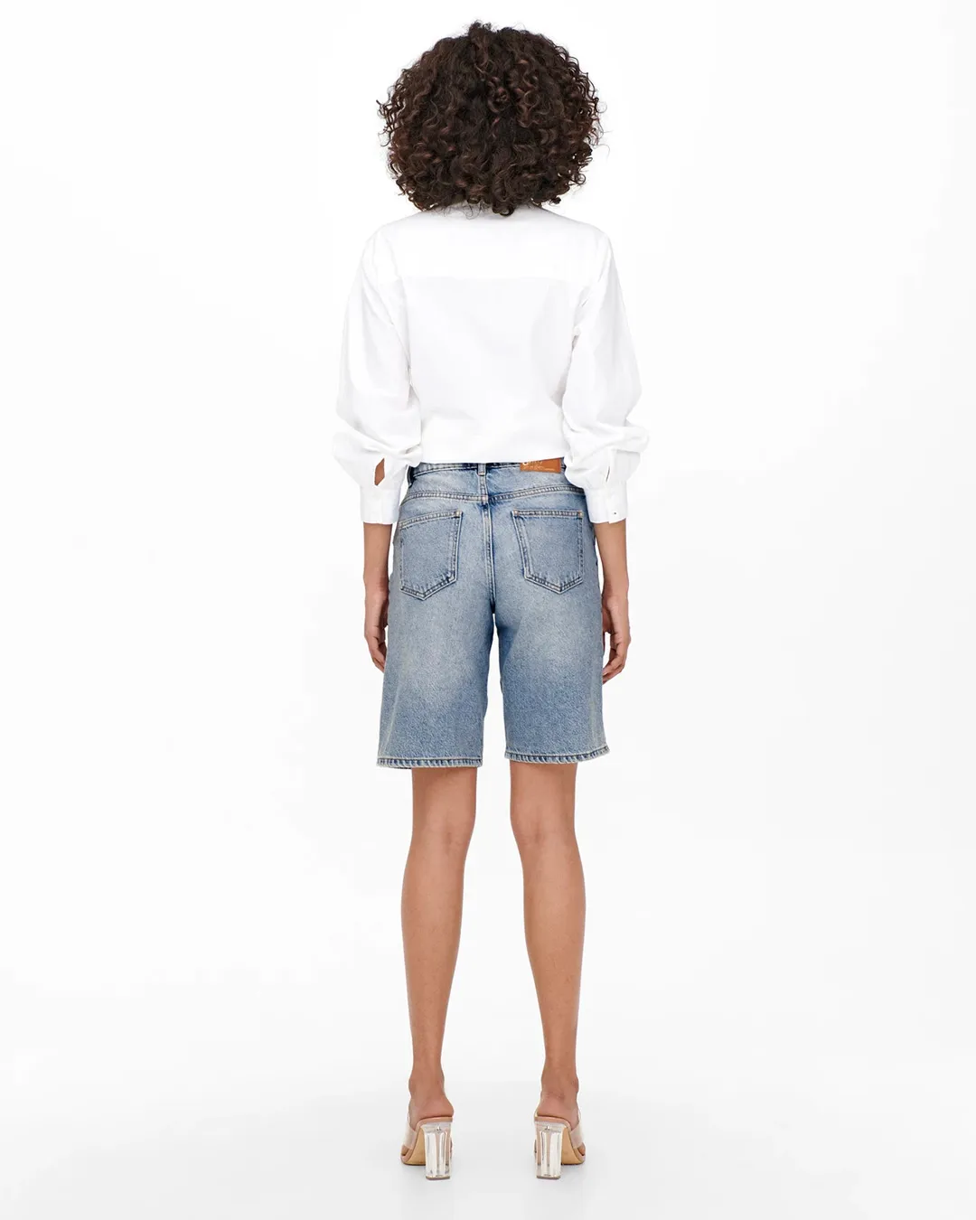 ONLY Women's High Waist Regular Fit Denim Shorts - Image 6