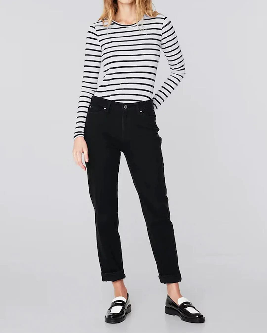 Face Code Classic Jet Black Mom Jeans
