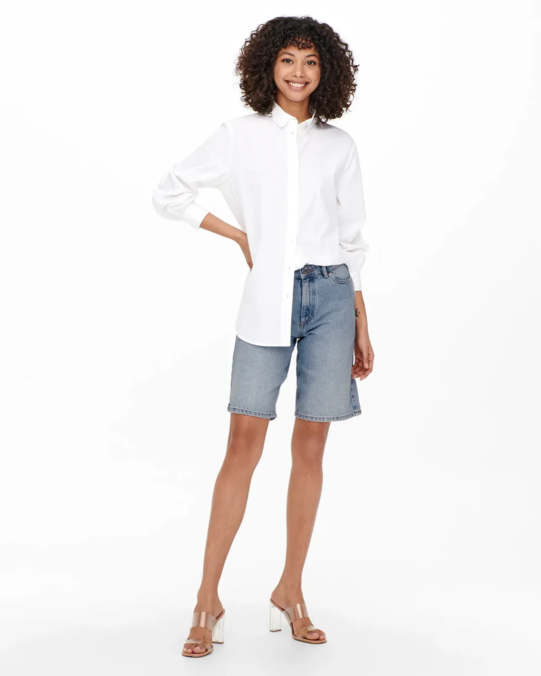 ONLY Women's High Waist Regular Fit Denim Shorts
