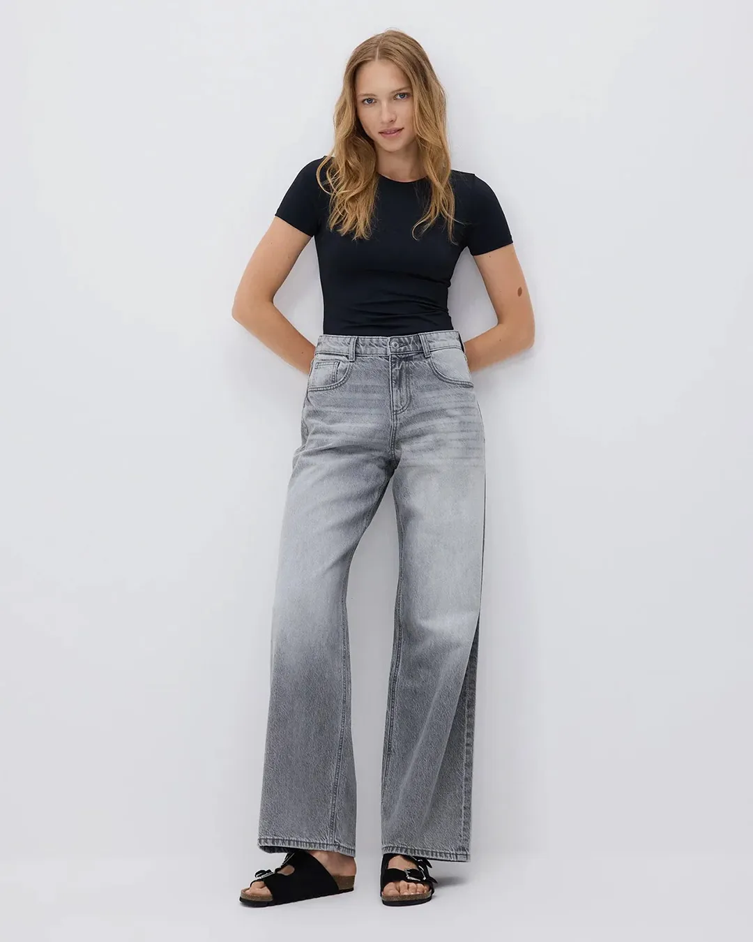 17 And CO Real Denim Grey Wide Leg Baggy Jeans