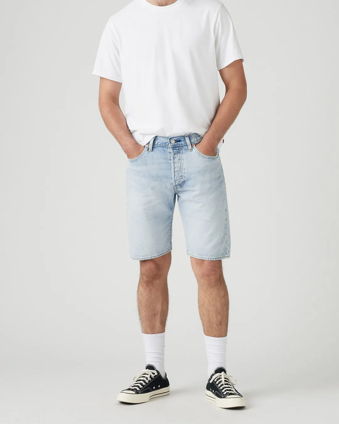 O.STIN Denim Shorts Straight Fit Sky Light Wash