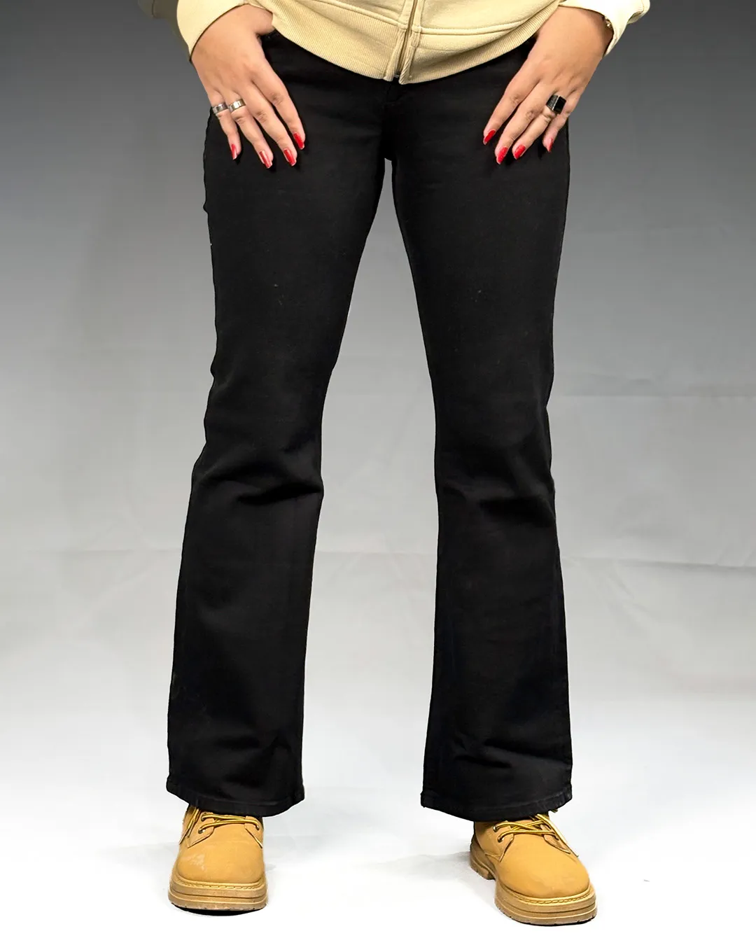Blind Date Black Flared Regular Jeans