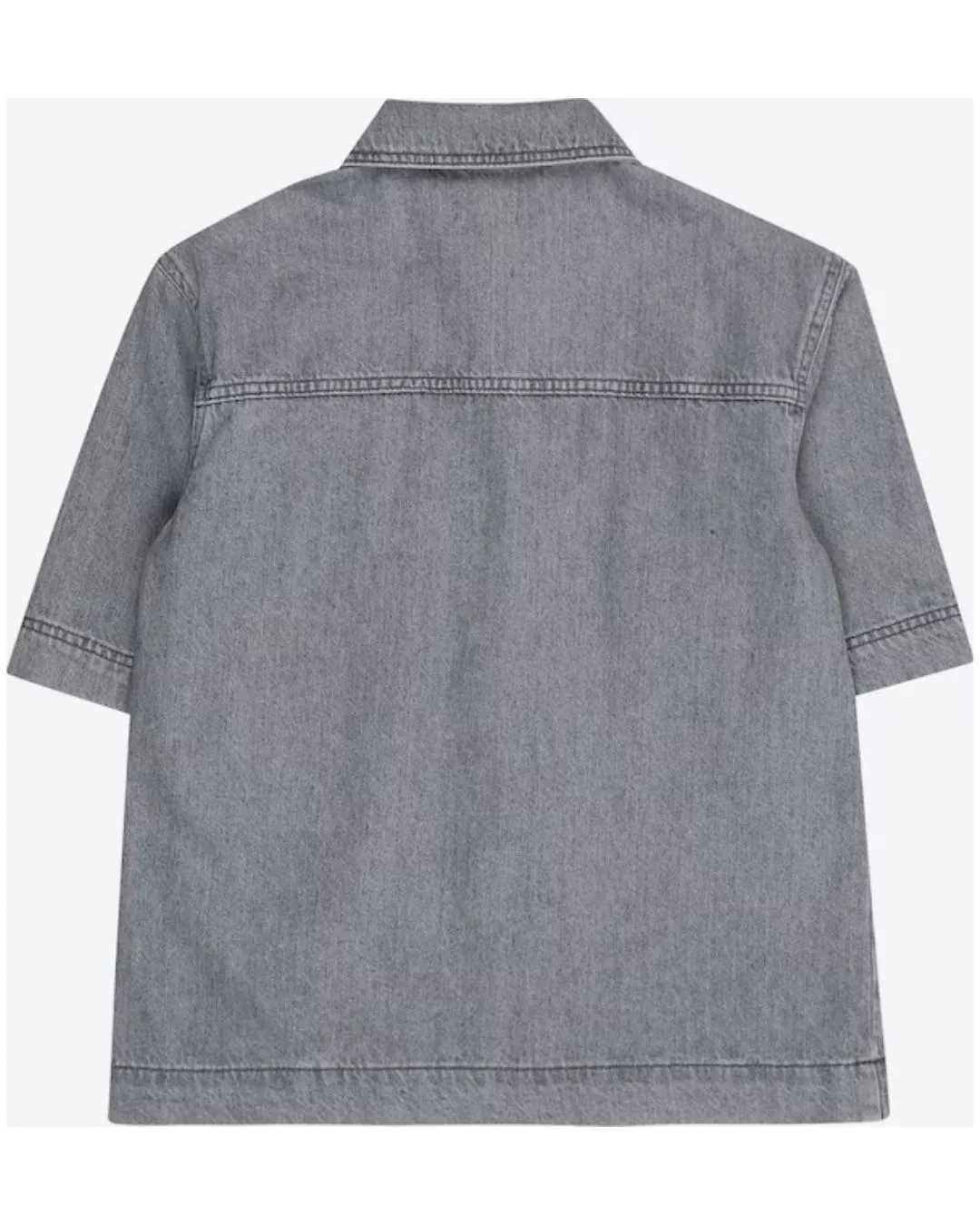 Girls Grey Denim Shirt Only Short Sleeve Casual Style