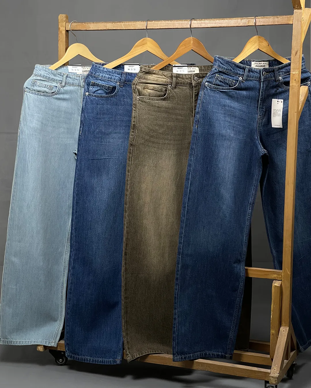 Pack of 3 Unisex Pull And Bear Baggy Fit Denim Jeans